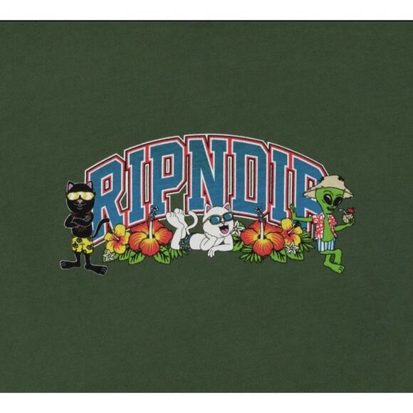 SUMMER FRIENDS CROPPED TANK (OLIVE) LARGE - Picture 3 of 3